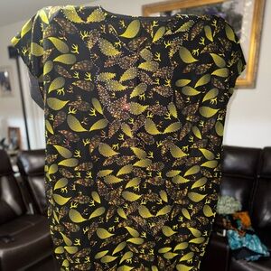 Black and Yellow Patterned Top